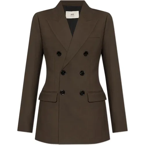 Double-breasted jacket , female, Sizes: S, 2XS - Ami Paris - Modalova