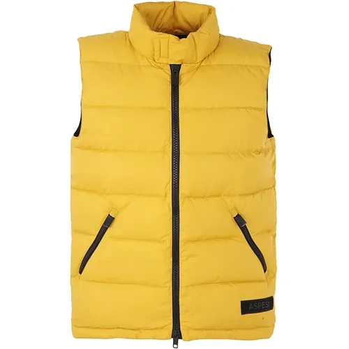 Mustard Slim Fit Vest , male, Sizes: S, L, M, XL - Aspesi - Modalova