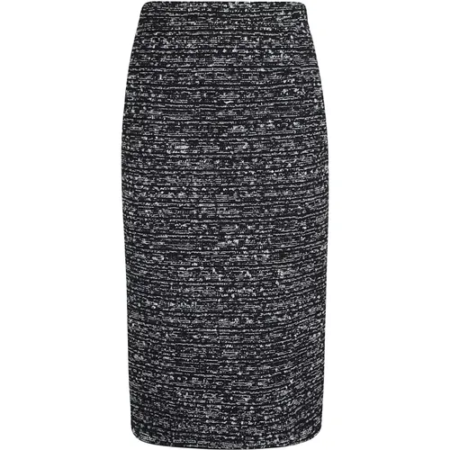 Black Tweed Pencil Skirt High Waist , female, Sizes: XS - alberta ferretti - Modalova