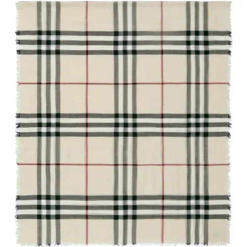 Check Pattern Wool Scarf , female, Sizes: ONE SIZE - Burberry - Modalova