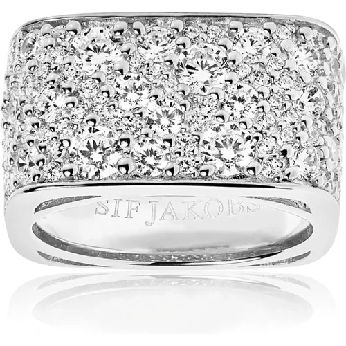 Quadratischer Novara Ring mit Zirkonia , Damen, Größe: 54 MM - Sif Jakobs Jewellery - Modalova