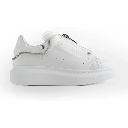 Weiße Oversized Sneakers mit Reißverschluss , Damen, Größe: 35 EU - alexander mcqueen - Modalova