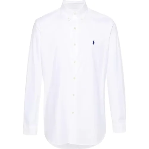 Popeline Button-Down Hemd mit Besticktem Logo , Herren, Größe: L - Ralph Lauren - Modalova