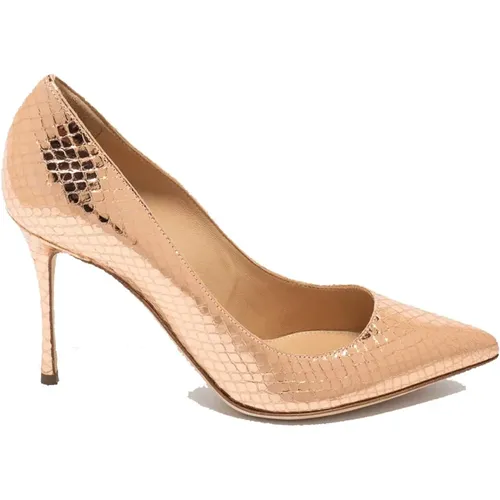 Rose Gold Python Effect Pumps , female, Sizes: 2 1/2 UK - Sergio Rossi - Modalova