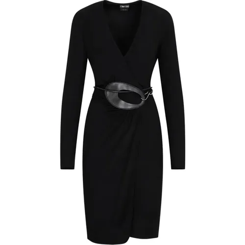 Wrap Midi Dress Aw23 , female, Sizes: S, XS - Tom Ford - Modalova