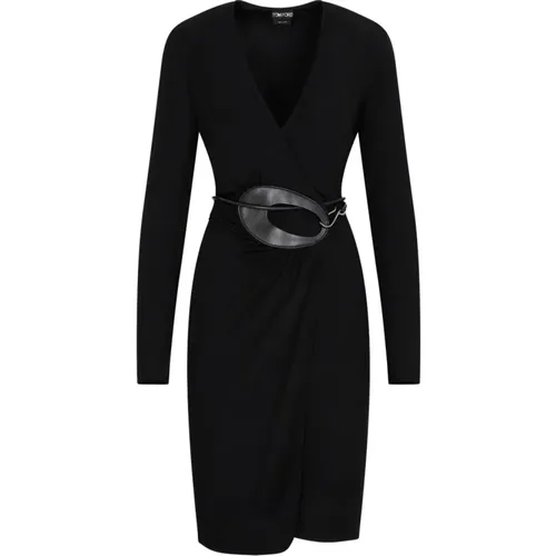 Wrap Midi Dress Aw23 , female, Sizes: XS - Tom Ford - Modalova