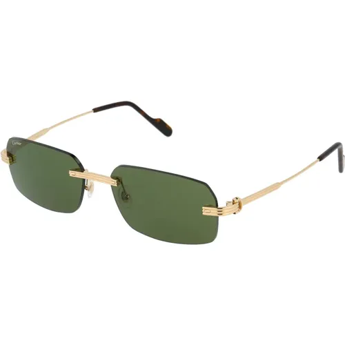 Stylische Sonnenbrille Ct0271S,Ct0271S Sonnenbrille - Grüne Gläser, Quadratische Form - Cartier - Modalova