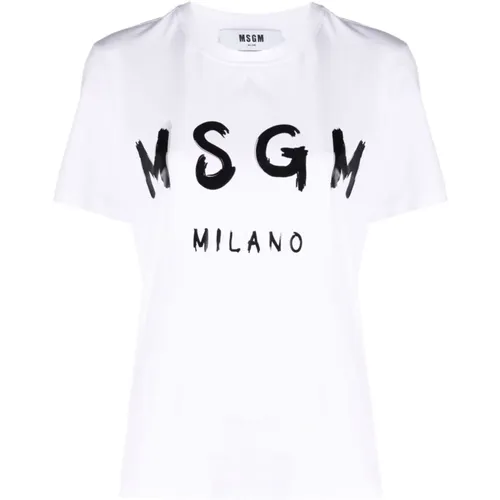 T-Shirt , Damen, Größe: 2XS - MSGM - Modalova