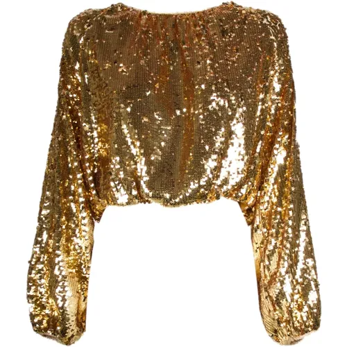 Sequin Sweatshirt - Gold , female, Sizes: XS - Jucca - Modalova