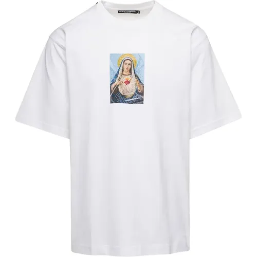 Weiße Madonna T-Shirts und Polos , Herren, Größe: M - Dolce & Gabbana - Modalova