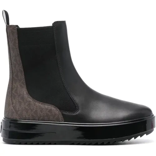 Schwarze Casual Stiefelette Flach , Damen, Größe: 38 EU - Michael Kors - Modalova