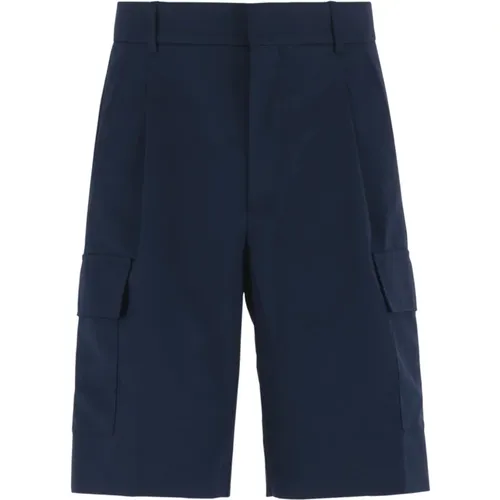 Blaue Cargo-Shorts , Herren, Größe: M - Drole de Monsieur - Modalova