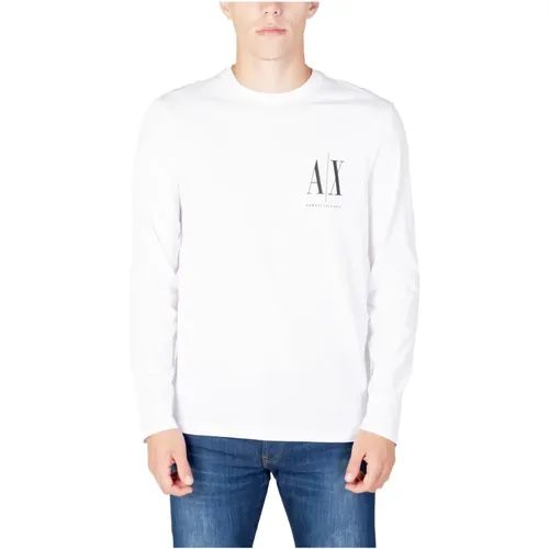 Herren Bedrucktes Langarm T-Shirt , Herren, Größe: XL - Armani Exchange - Modalova