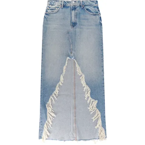 Cotton Skirt with Frontal Slit , female, Sizes: W25 - Mother - Modalova