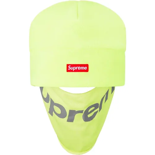 Reflective Facemask Beanie Lime , unisex, Sizes: ONE SIZE - Supreme - Modalova