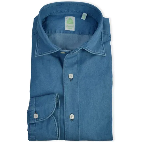 Gaeta Denim Shirt , male, Sizes: S, 4XL, L, 6XL, XL, 5XL, XS, 3XL, M, 2XL - Finamore - Modalova