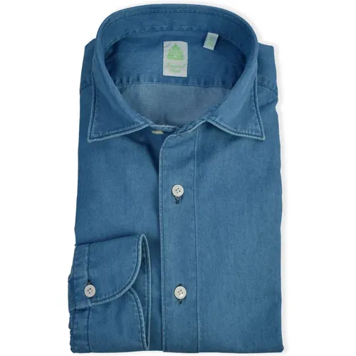 Gaeta Denim Shirt , male, Sizes: S, 4XL, L, XL, 5XL, 3XL, M, 2XL - Finamore - Modalova