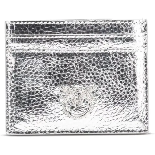 Metallic Finish Crystal Love Birds Bag , female, Sizes: ONE SIZE - pinko - Modalova