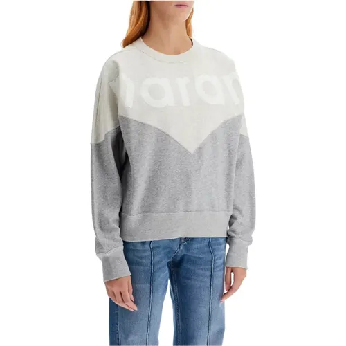 Color-Blocked Sweatshirt mit Flocked Logo , Damen, Größe: 2XS - Isabel Marant Étoile - Modalova