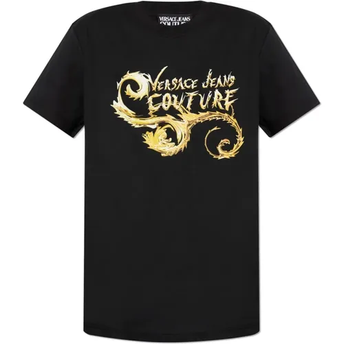 T-Shirt mit Logo , Herren, Größe: L - Versace Jeans Couture - Modalova