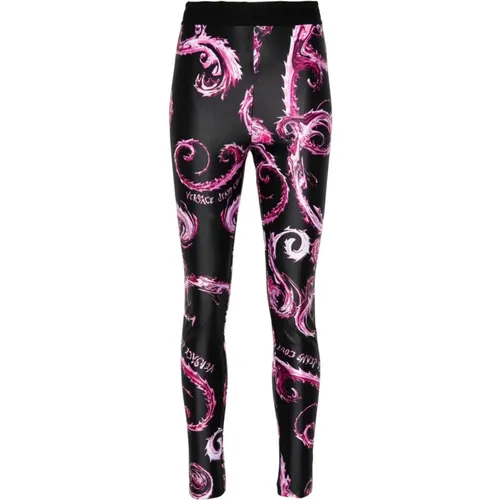 Schwarze Leggings für Frauen Aw24 , Damen, Größe: XS - Versace Jeans Couture - Modalova