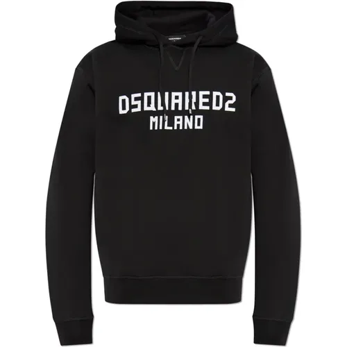 Sweatshirt mit Logo und Samt-Finish , Herren, Größe: 3XL - Dsquared2 - Modalova