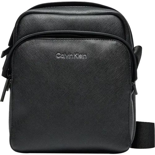 Schwarze Schultertasche Eleganter Minimalistischer Stil , Herren, Größe: ONE Size - Calvin Klein - Modalova