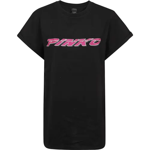 Telesto Cotton Jersey T-Shirt , female, Sizes: L, S, XS - pinko - Modalova