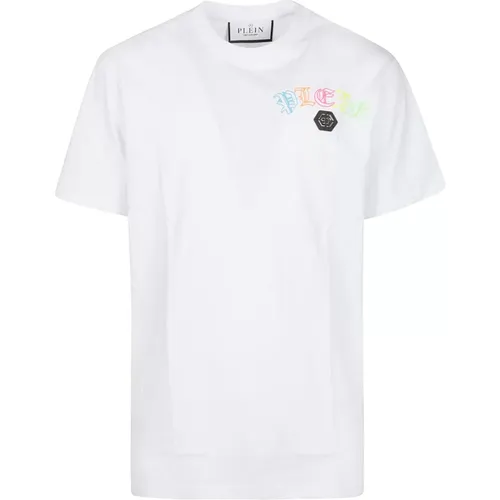 Embroidered T-Shirt , male, Sizes: L, XL - Philipp Plein - Modalova