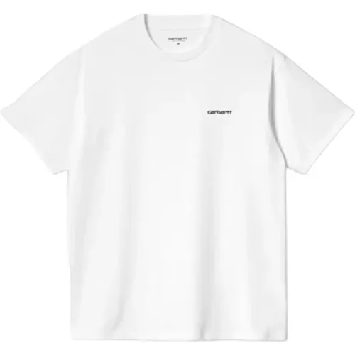 Script Embroidery T-Shirt Black , male, Sizes: S, L, XL - Carhartt WIP - Modalova