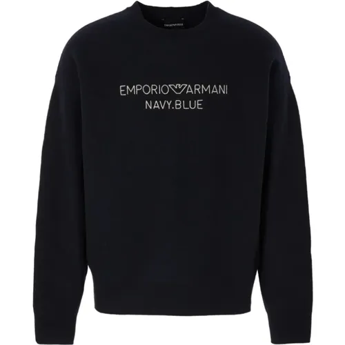 Embroidered Sweater , male, Sizes: L - Emporio Armani - Modalova