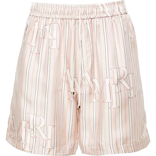 Silk Pink Shorts Elastic Waistband , male, Sizes: M - Amiri - Modalova