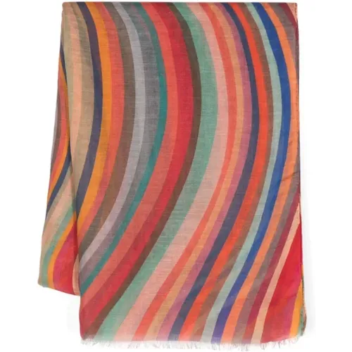 Swirl Print Frayed Detailing Scarf - Paul Smith - Modalova