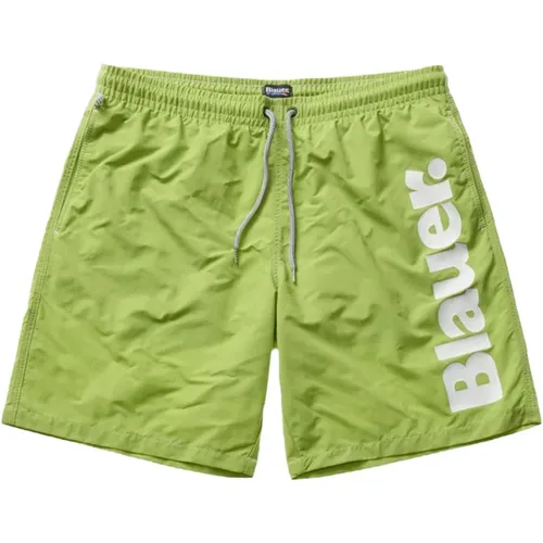 Monochrome Boxer Swimwear - Verde , male, Sizes: M, 2XL, L - Blauer - Modalova