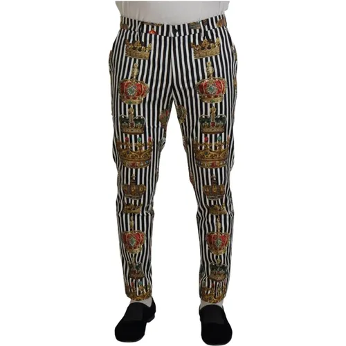 Elegante Chino-Hose mit Kronenprint - Dolce & Gabbana - Modalova