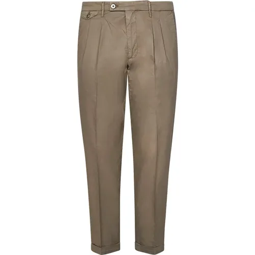 Slim Fit Mud-Colored Cotton Trousers , male, Sizes: W40, W33, W36, W31, W35, W38, W32, W34 - Michael Coal - Modalova