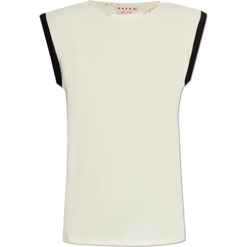 Top with decorative stitching , female, Sizes: XS, S - Marni - Modalova