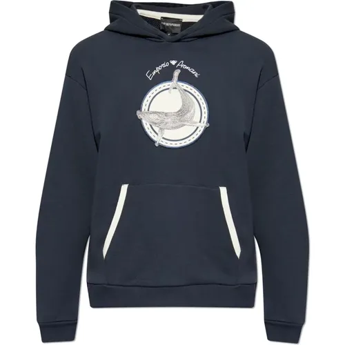 Sweatshirt mit Patch , Herren, Größe: L - Emporio Armani - Modalova