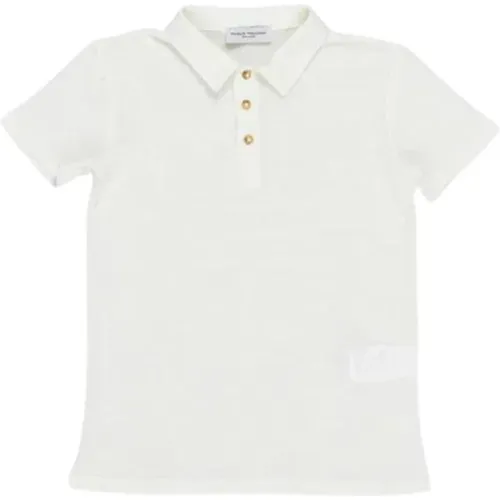 Cremefarbenes Leinen Baumwoll Polo Shirt - Paolo Pecora - Modalova