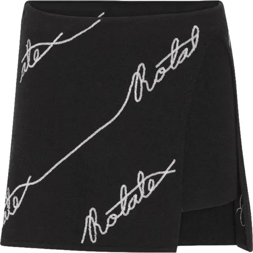 Cotton Mini Skirt with Sequin Logo , female, Sizes: M - Rotate Birger Christensen - Modalova