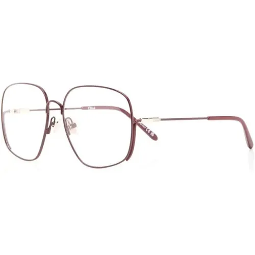 Rote Optische Brille mit Originalzubehör , Damen, Größe: 58 MM - Chloé - Modalova