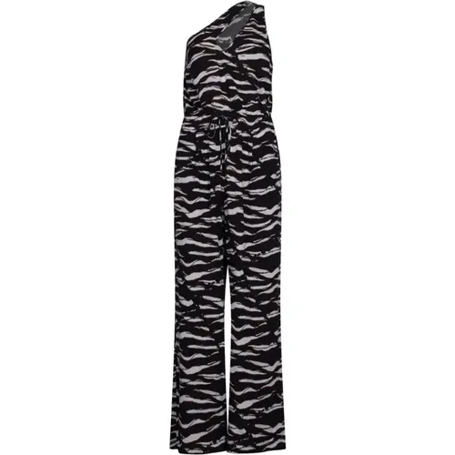Zebra Print Cut-Out Jumpsuit , female, Sizes: L, M - Lala Berlin - Modalova