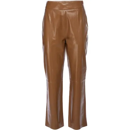 Leather Straight Leg Pants , female, Sizes: M, XS, S - Arma - Modalova