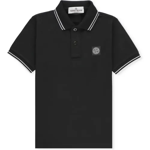 Schwarzes Baumwollpolo mit Kontrastdetails - Stone Island - Modalova