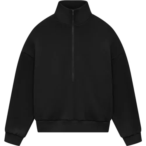 Schwarzer Mockneck Half-Zip Pullover - Fear Of God - Modalova