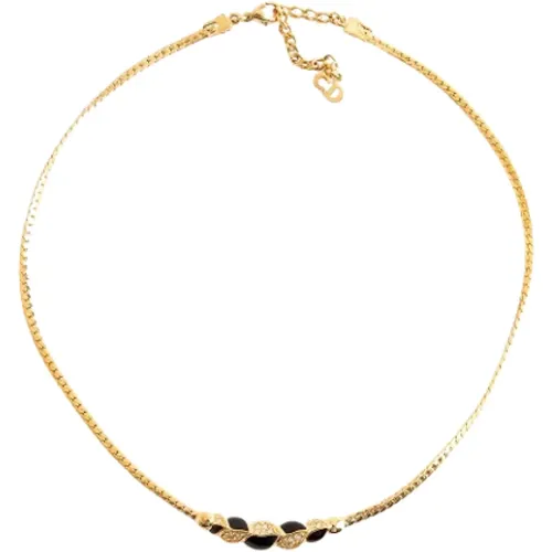 Pre-owned Gold necklaces , female, Sizes: ONE SIZE - Dior Vintage - Modalova