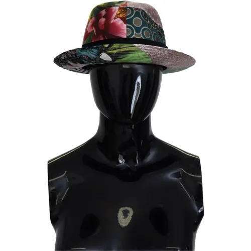 Patchwork Fedora Hat , female, Sizes: 57 CM - Dolce & Gabbana - Modalova