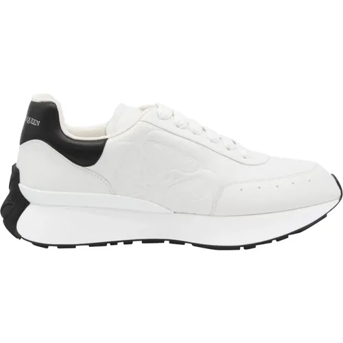 Weiße Sneaker aus genarbtem Leder mit übergroßer Sohle - alexander mcqueen - Modalova