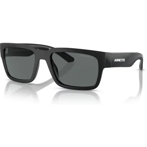 Schwarze/Dunkelgraue Sonnenbrille , Herren, Größe: 55 MM - Arnette - Modalova