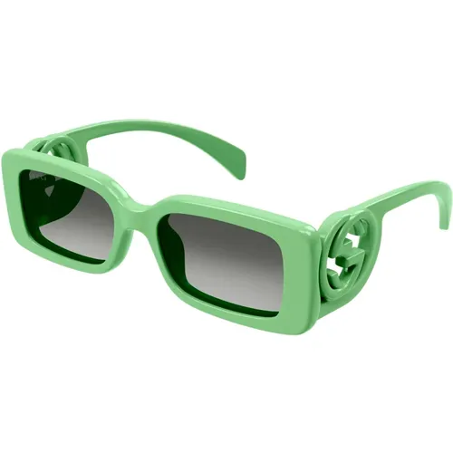 Grün/Grau Getönte Sonnenbrille , Damen, Größe: 54 MM - Gucci - Modalova
